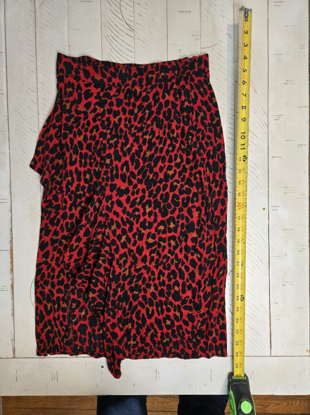 Zara Red Leopard Print Strapless Bodycon Dress Size S